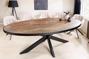 Invicta Interior Eettafel MOUNTAIN SOUL 240cm ovaal natuursteenlook rood en groen - 45671