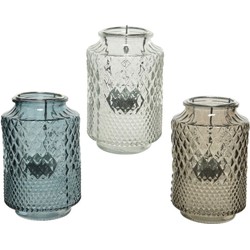 Decoris theelicht glas d9.5h14.5 cm a3 - 