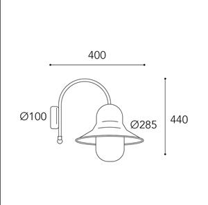 Moretti Luce Buitenwandlamp Campanula 2091 antiek messing diepte 40 cm IP44