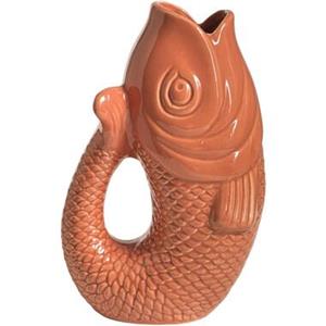 Leen Bakker Vaas Koi - rood - keramiek - 21x13x9 cm