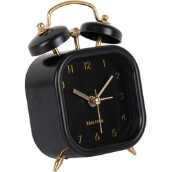 Karlsson  Wekker Metallic Glam Vierkant - Zwart