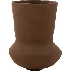 J-Line  Pot Archaic Papier Mache Bruin Large - 35x35x55cm