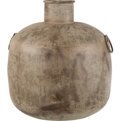 J-Line  Vaas Antiek Rond Bruin Small - 44x44x47cm