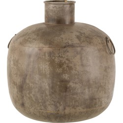 J-Line  Vaas Antiek Rond Bruin Large - 50x50x53cm