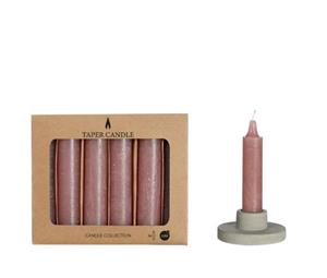 Ideas 4 Seasons Taper Kaars Mauve Set A 6 Ø2.15x11cm ( Exclusief Kandelaar )