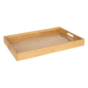 5five Design dienblad van bamboe hout - x 30 cm - lichtbruin - Hoge opstaande rand -