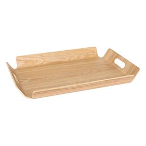 5five Design dienblad van wilgen hout - 45 x 35 cm - lichtbruin - Karakter - voor glazen en kopjes -