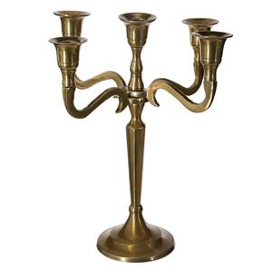 Atmosphera kaarsen kandelaar Baroque - met 5 armen - metaal - dinerkaarsen - goud - 22 x 28 cm -