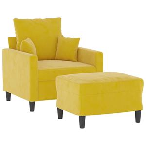 vidaXL Fauteuil met voetenbank 60 cm fluweel geel