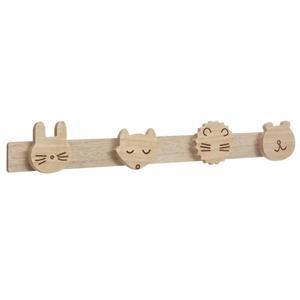 Atmosphera Kapstok kinderkamer - dieren koppen - 4 haken - MDF - 55 x 8 cm -