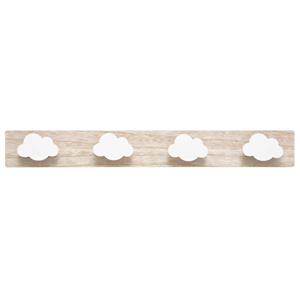 Atmosphera Kapstok kinderkamer - wolken - 4 haken - MDF - 55 x 7 cm -