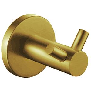 BES LED Handdoekhaak - Muurhaak - Leoni Rimbo - Dubbel - Rond - PVD - Geborsteld Goud