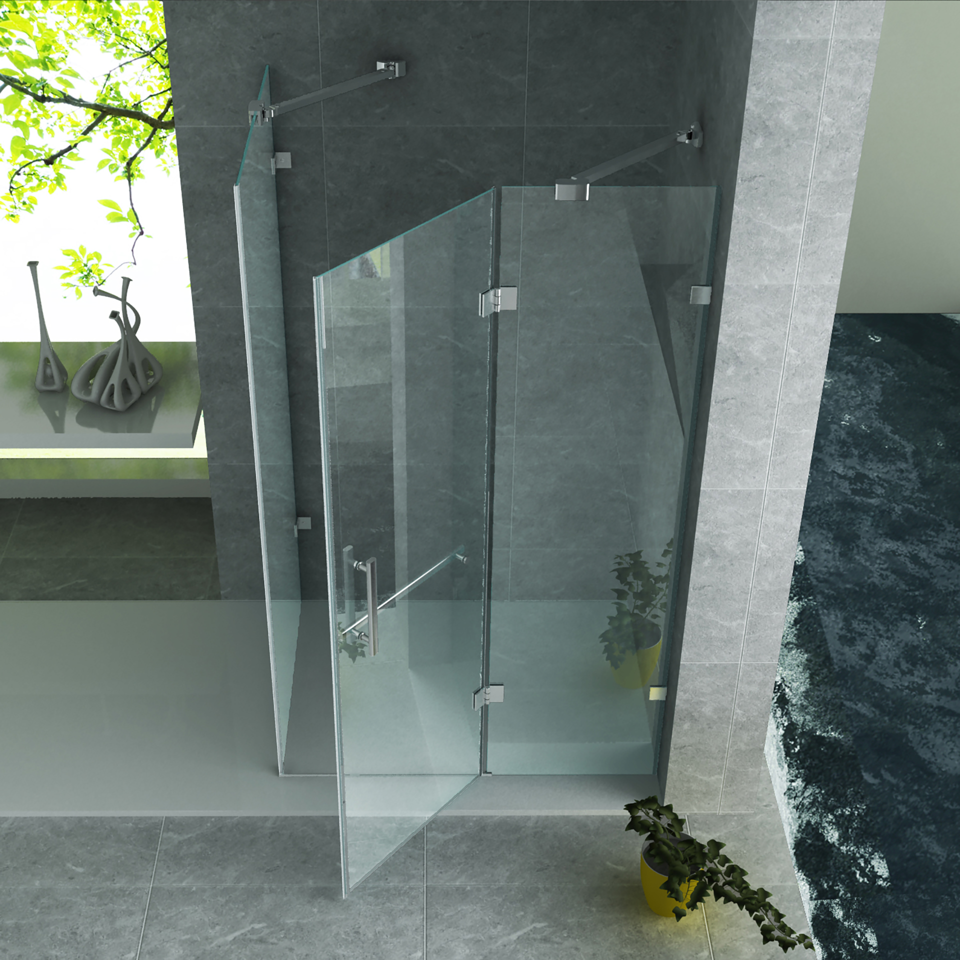 <QuerySet [<AttributeOption: Creavit>]> ALONI DOUCHECABINE MET DRAAIDEUR 8MM (90X120X195CM)