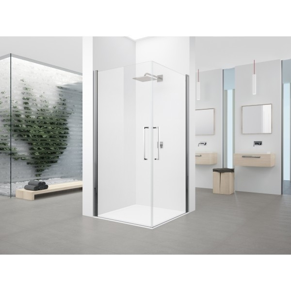 <QuerySet [<AttributeOption: Novellini>]> Douchecabine hoekinstap Novellini Young 2G 72 x 200 cm mat chroom glas helder
