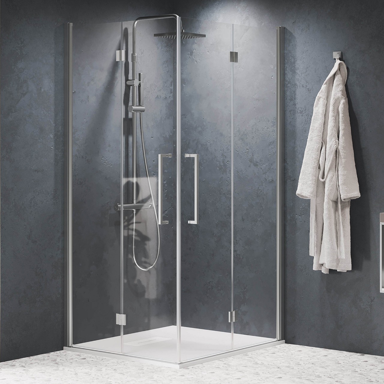 <QuerySet [<AttributeOption: Novellini>]> Hoekinstap Twee-delige vouwdeur Novellini Young 2GS 115-117 cm chroom glashelder