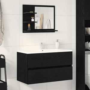 VidaXL Badkamerspiegel 60x10,5x45 cm spaanplaat zwart eikenkleurig