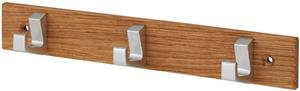 Hermeta HANDDOEKREK 3-HAAKS HOUT - ALUMINIUM (0653)