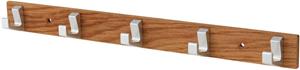 Hermeta HANDDOEKREK 5-HAAKS HOUT - ALUMINIUM (0655)