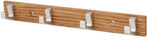 Hermeta HANDDOEKREK 4-HAAKS HOUT - ALUMINIUM (0654)