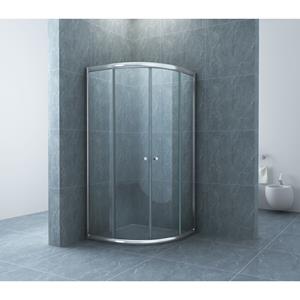 Xellanz Eco Kwartronde Douchecabine met 2 Schuifdeuren - 800x800x1900x5mm - Helder Glas/Chroom