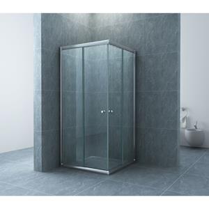 Xellanz Eco Hoekinstap Douchecabine met 2 Schuifdeuren - 1000x1000x1900x5mm - Helder Glas/Chroom