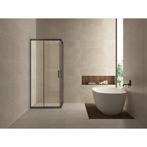 Wiesbaden Skyline Hoekinstap Douchecabine met 2 Schuifdeuren - 800x800x2000x8mm - NANO - Helder Glas - Mat Zwart