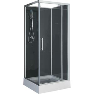 Xellanz Domino Complete Douchecabine - 80x80x210cm - Aluminium - Mat Chroom - 5mm Glas
