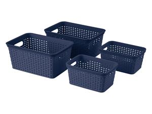 Livarno home Rotan opbergmanden (Donkerblauw)