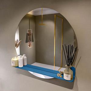 Mondiaz Spot spiegel rond Ø90cm met planchet jeans