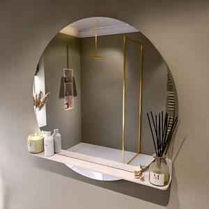 Mondiaz Spot spiegel rond Ø100cm met planchet rosee