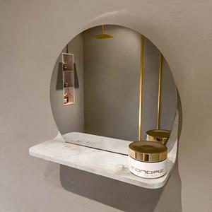 Mondiaz Spot spiegel rond Ø30cm met planchet frappe