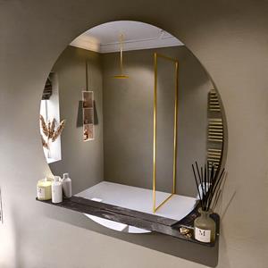 Mondiaz Spot spiegel rond Ø120cm met planchet lava