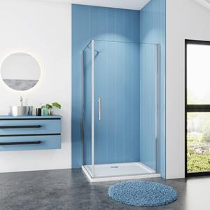 Sanexo Douchecabine Rechthoek Romy 100 Draaideur X 90 Vaste Wand 6Mm Helder Glas Antikalk Chroom