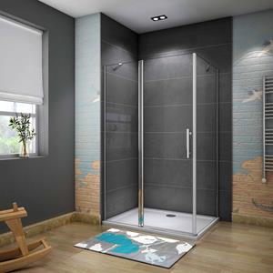 Sanexo Douchecabine Rechthoek Peony 90 Draaideur met Vaste Wand x 100 Vaste Wand 6mm Helder Glas Chroom