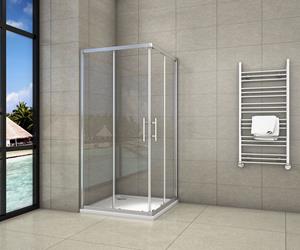 Sanexo Douchecabine Rechthoek Ixia 90x80x195 Hoekinstap 6mm Helder Glas Antikalk Chroom