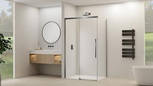 Van Rijn ST09 hoekcabine met helder glas 90x120cm geborsteld gun metal
