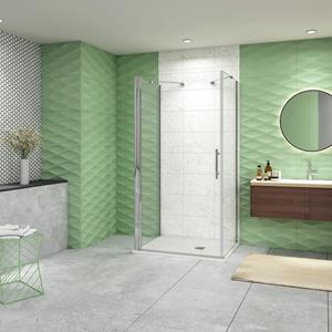 Sanexo Douchecabine Vrijstaand Romy 70x90 Draaideur met Twee Zijwanden 90cm Helder Glas 6mm Antikalk Chroom