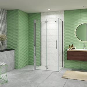 Sanexo Douchecabine Vrijstaand Poppy 76x90 Vouwdeur met Twee Zijwanden 90cm Antikalk 6Mm Helder Glas Chroom