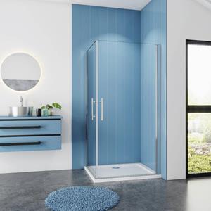 Sanexo Douchecabine Vierkant Romy 80X80 Dubbele Draaideur 6Mm Helder Glas Antikalk Chroom