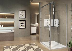 Novellini Douchecabine Lunes 900X900X1950 Helder Glas Antikalk Chroom Draaideur 2.0G + Zijwand 2.0F