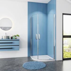Sanexo Douchecabine Kwartrond Orchid 90X90X195 Draaideur 6Mm Helder Glas Antikalk Chroom