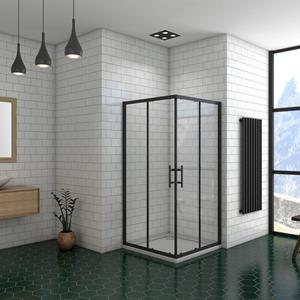 Sanexo Douchecabine Set Ixia 90x90 Zwart Met Douchebak Daisy Zwart Met Sifon