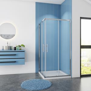 Sanexo Douchecabine Vierkant Ixia 100X100X195 Hoekinstap 6Mm Helder Glas Antikalk Chroom
