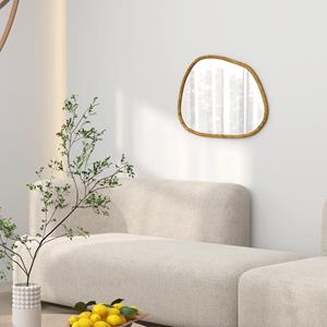 HOMCOM wandspiegel, decoratief vintage ontwerp, massief hout, perfect voor elke ruimte, 80 x 2,1 x 60 cm, natuurkleur | Aosom.nl