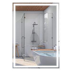 HOMCOM badkamerspiegel, LED-verlichting, aanraakschakelaar, waterdicht, energiezuinig, 60 x 80 cm, wit | Aosom.nl
