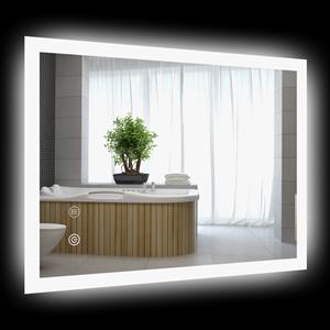 Kleankin LED badkamerspiegel, dimbare achtergrondverlichting, touchfunctie, anti-condens, energiezuinig, 70 x 50 cm | Aosom.nl