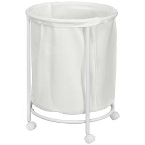 HOMCOM wasverzamelaar, 100L capaciteit, ruimtebesparend ontwerp, stevig en duurzaam, Φ50x68H cm, crèmewit | Aosom.nl