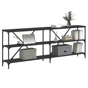 vidaXL Wandtafel 200x30x75 cm bewerkt hout en ijzer zwart