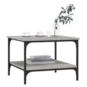 vidaXL Salontafel 55x55x40 cm bewerkt hout grijs sonoma eikenkleurig