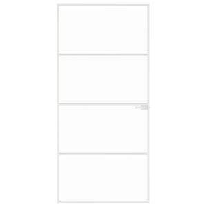 vidaXL Binnendeur 93x201,5 cm gehard glas en aluminium smal wit